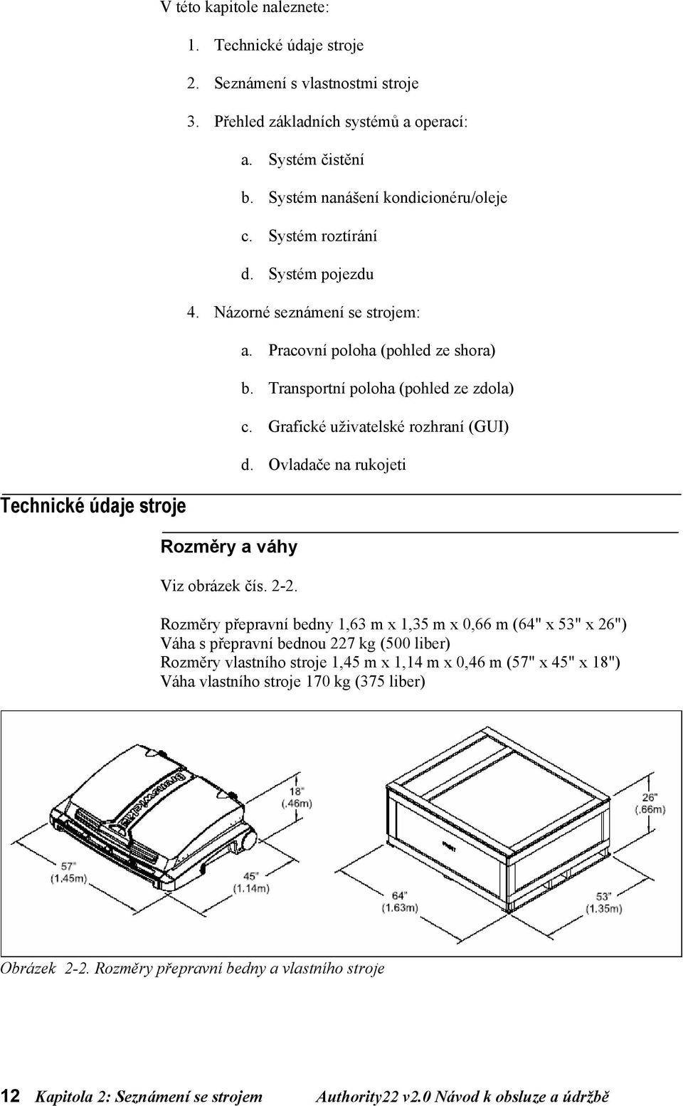 Transportní poloha (pohled ze zdola) c. Grafické uživatelské rozhraní (GUI) d.