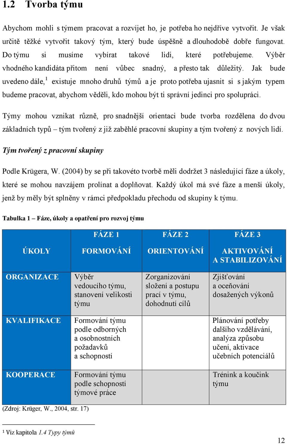 Jak bude uvedeno dále, 1 existuje mnoho druhů týmů a je proto potřeba ujasnit si s jakým typem budeme pracovat, abychom věděli, kdo mohou být ti správní jedinci pro spolupráci.