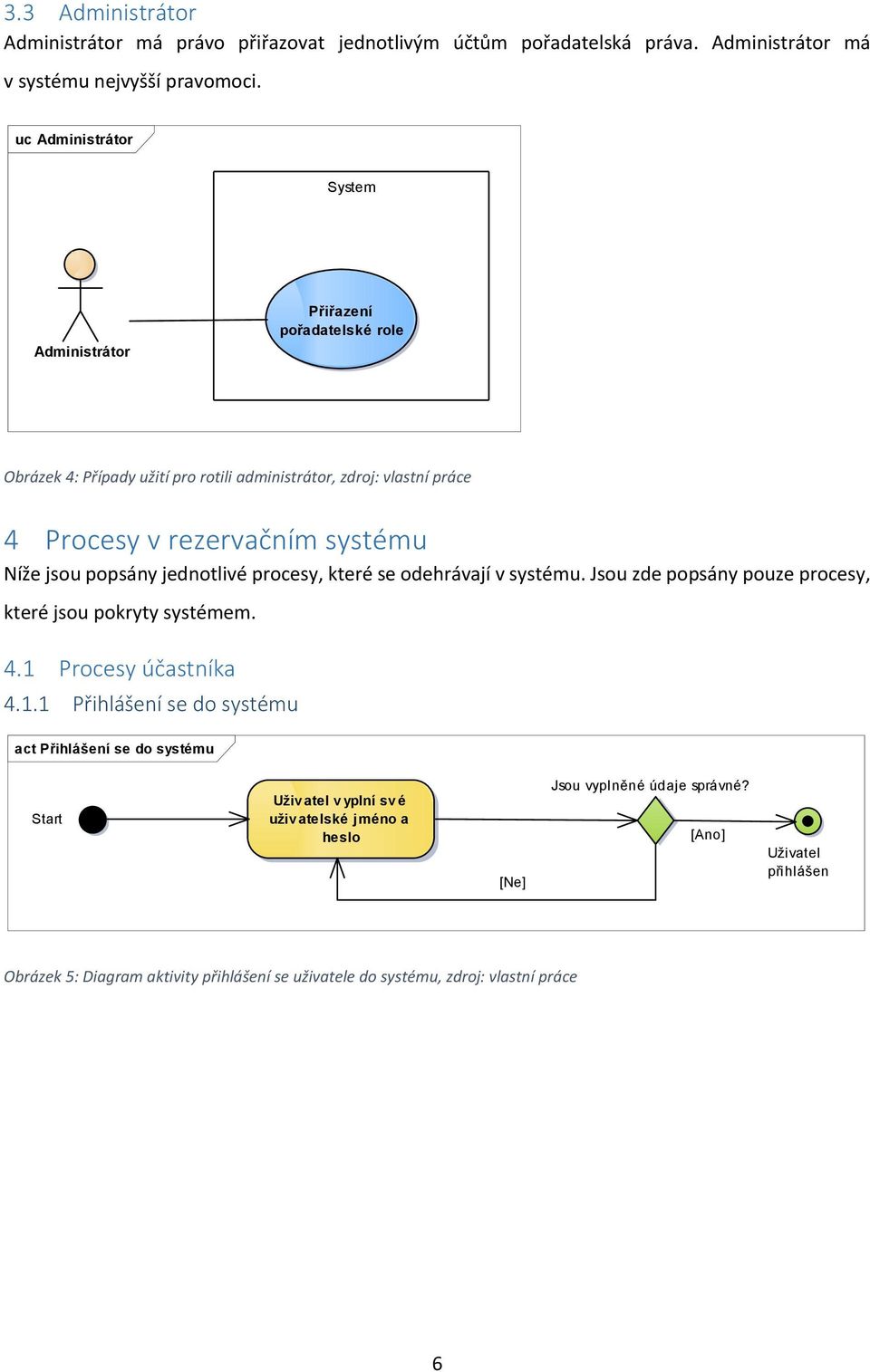 popsány jednotlivé procesy, které se odehrávají v systému. Jsou zde popsány pouze procesy, které jsou pokryty systémem. 4.1 