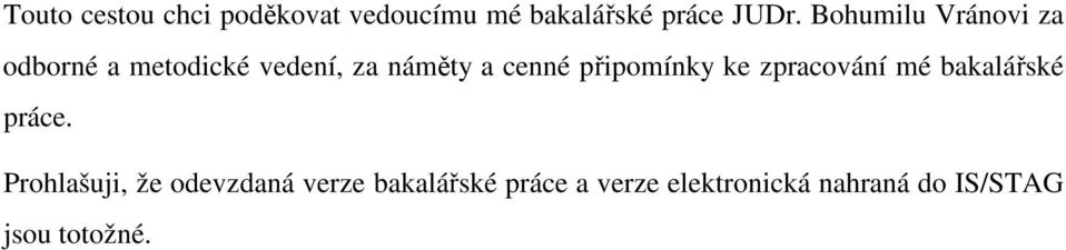 připomínky ke zpracování mé bakalářské práce.