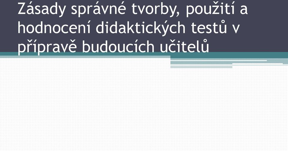 didaktických testů v