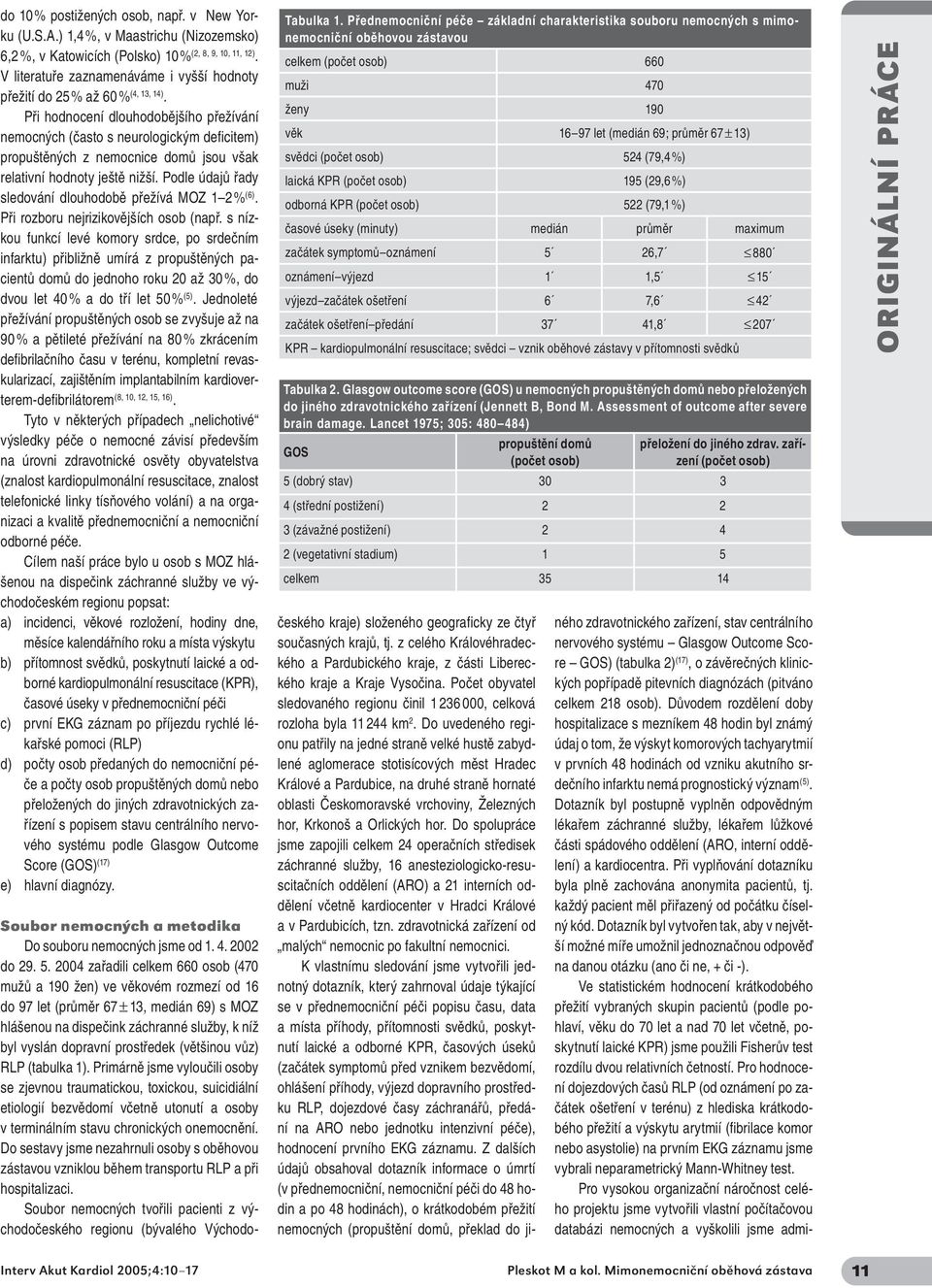 Při hodnocení dlouhodobějšího přežívání nemocných (často s neurologickým deficitem) propuštěných z nemocnice domů jsou však relativní hodnoty ještě nižší.