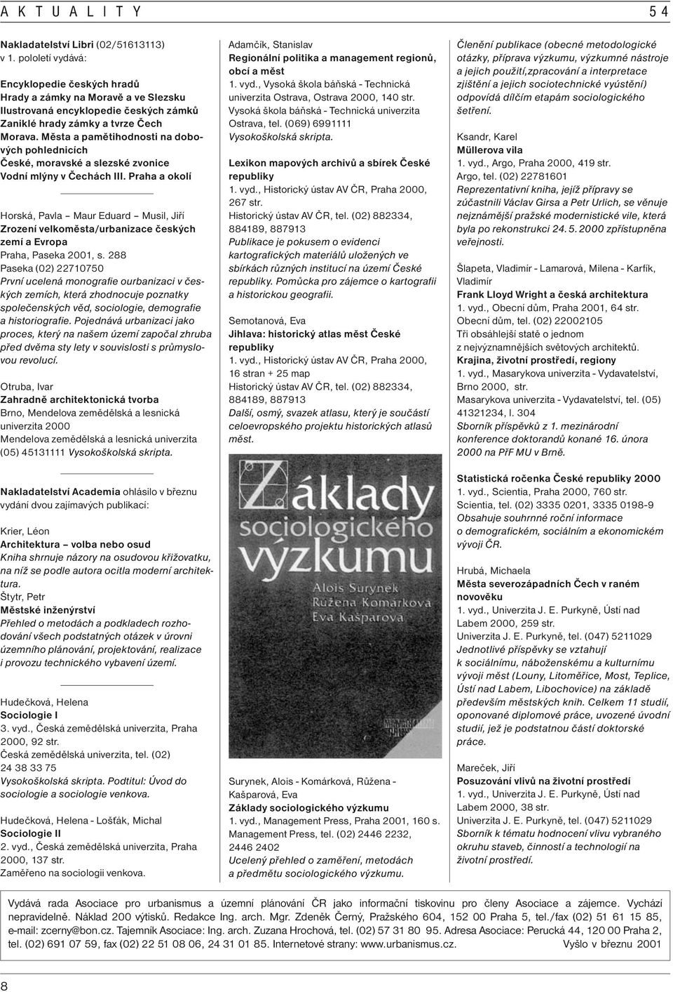 Praha a okolí Horská, Pavla Maur Eduard Musil, Jiří Zrození velkoměsta/urbanizace českých zemí a Evropa Praha, Paseka 2001, s.