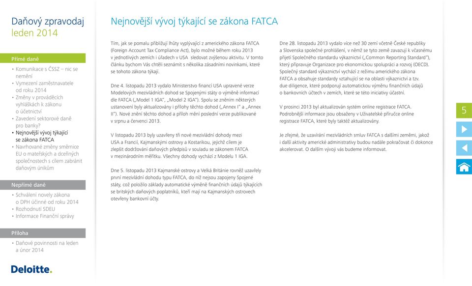 listopadu 2013 vydalo Ministerstvo financí USA upravené verze Modelových mezivládních dohod se Spojenými státy o výměně informací dle FATCA ( Model 1 IGA, Model 2 IGA ).