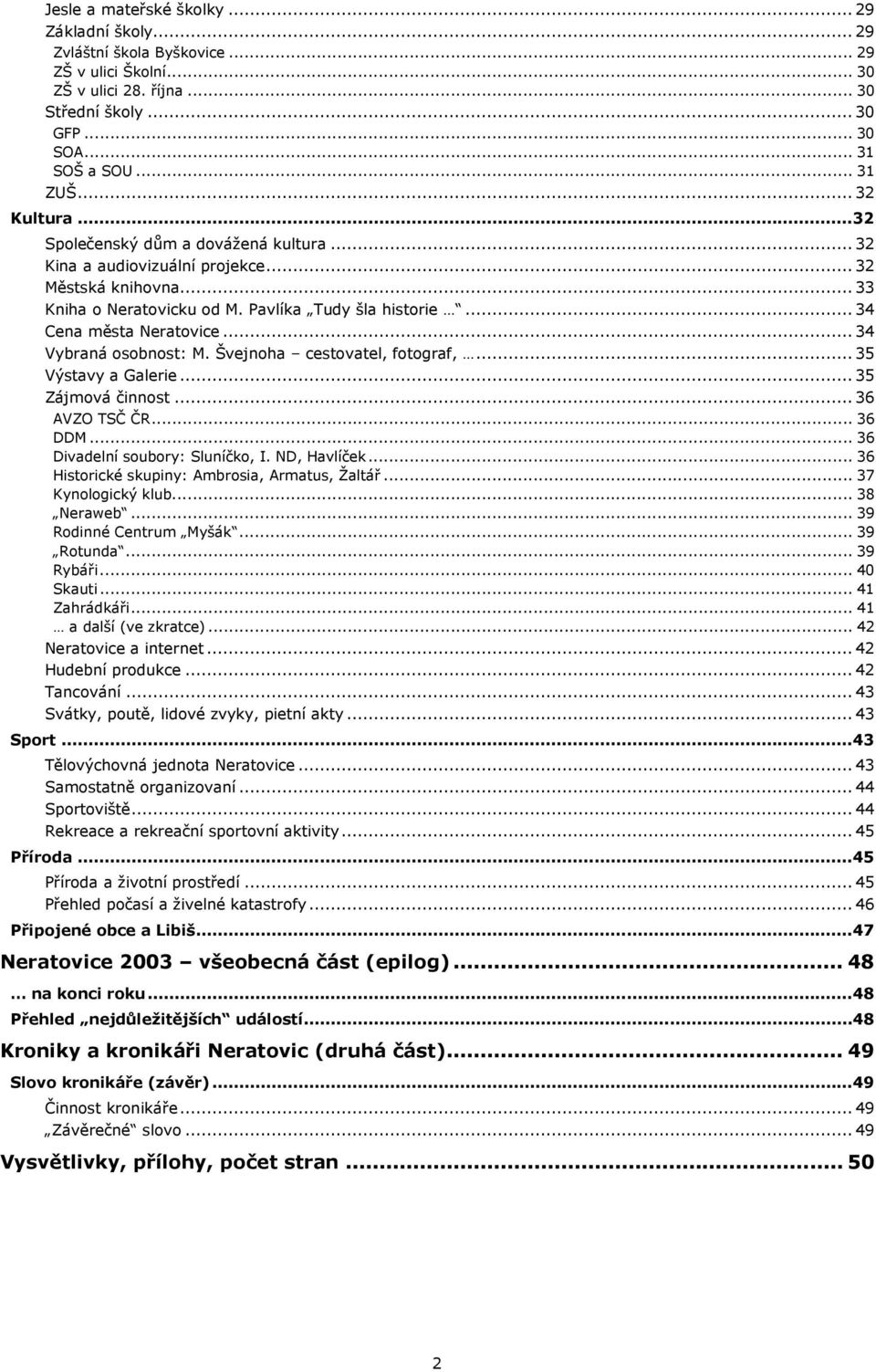 ..34 Vybraná osobnost: M. Švejnoha cestovatel, fotograf,...35 Výstavy a Galerie...35 Zájmová činnost...36 AVZO TSČ ČR... 36 DDM... 36 Divadelní soubory: Sluníčko, I. ND, Havlíček.