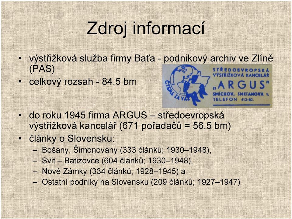 články o Slovensku: Bošany, Šimonovany (333 článků; 1930 1948), Svit Batizovce (604 článků;