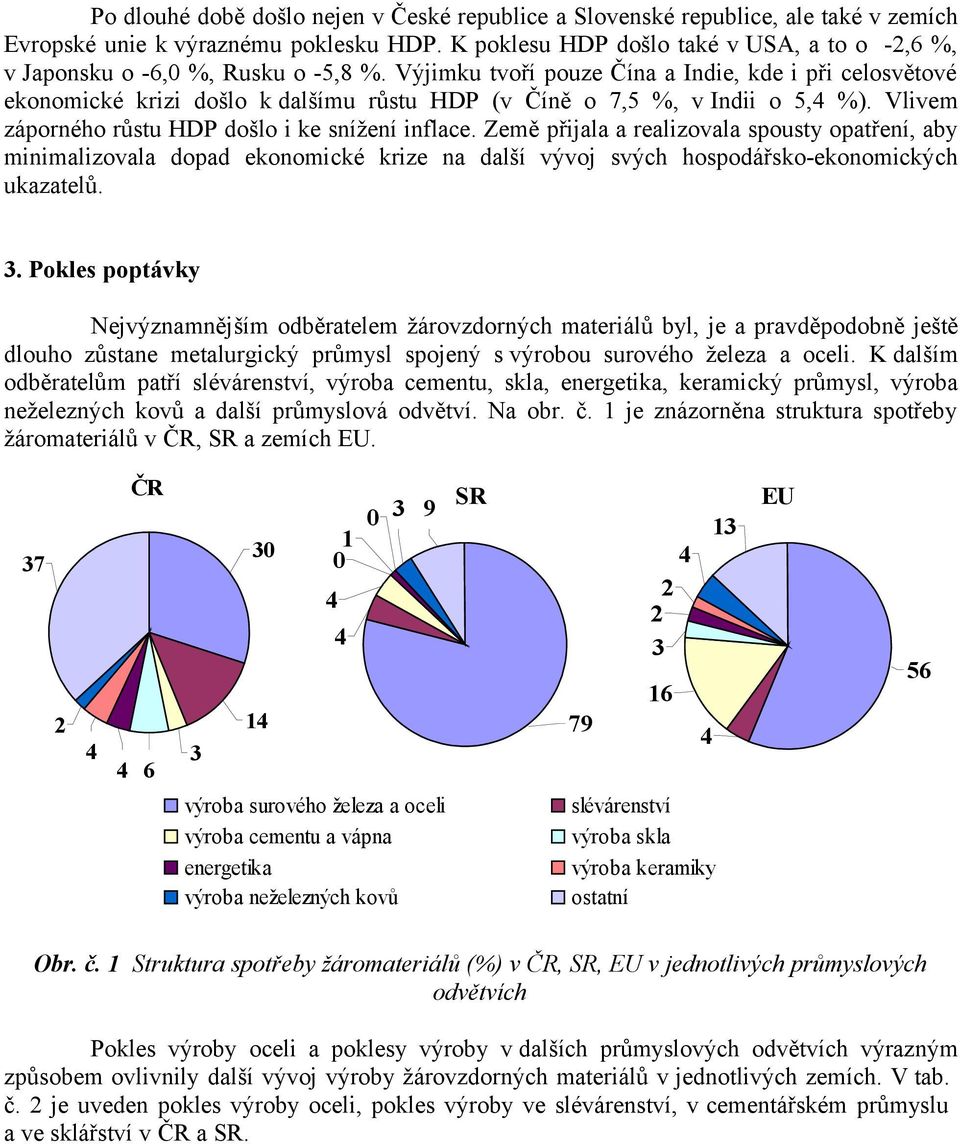 Výjimku tvoří pouze Čína a Indie, kde i při celosvětové ekonomické krizi došlo k dalšímu růstu HDP (v Číně o 7,5 %, v Indii o 5, %). Vlivem záporného růstu HDP došlo i ke snížení inflace.