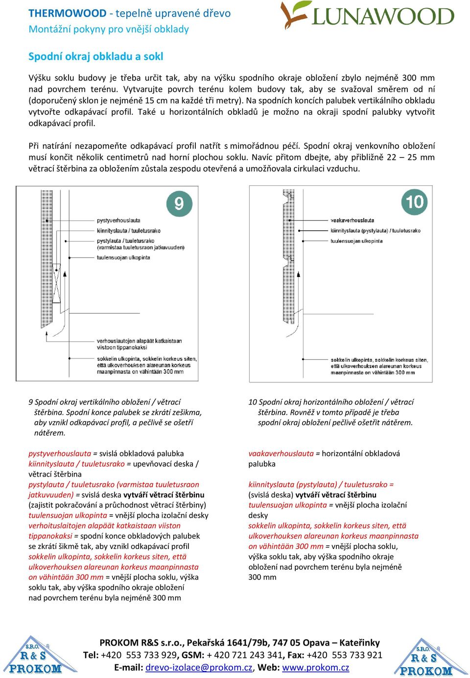 Na spodních koncích palubek vertikálního obkladu vytvořte odkapávací profil. Také u horizontálních obkladů je možno na okraji spodní palubky vytvořit odkapávací profil.