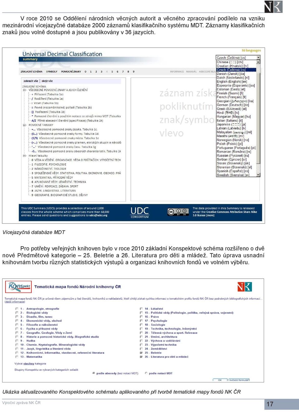 Vícejazyčná databáze MDT Pro potřeby veřejných knihoven bylo v roce 2010 základní Konspektové schéma rozšířeno o dvě nové Předmětové kategorie 25. Beletrie a 26.