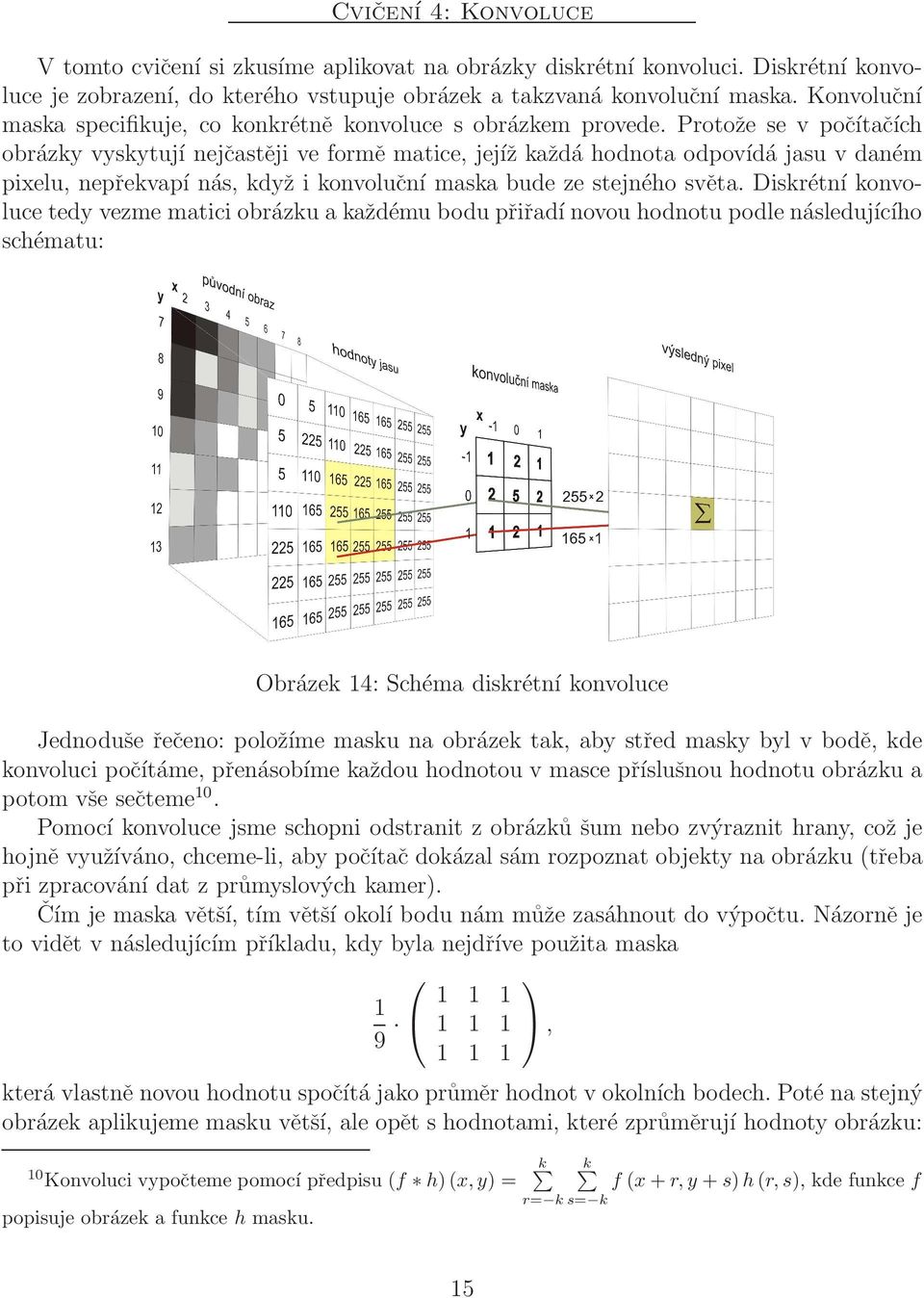 Protože se v počítačích obrázky vyskytují nejčastěji ve formě matice, jejíž každá hodnota odpovídá jasu v daném pixelu, nepřekvapí nás, když i konvoluční maska bude ze stejného světa.