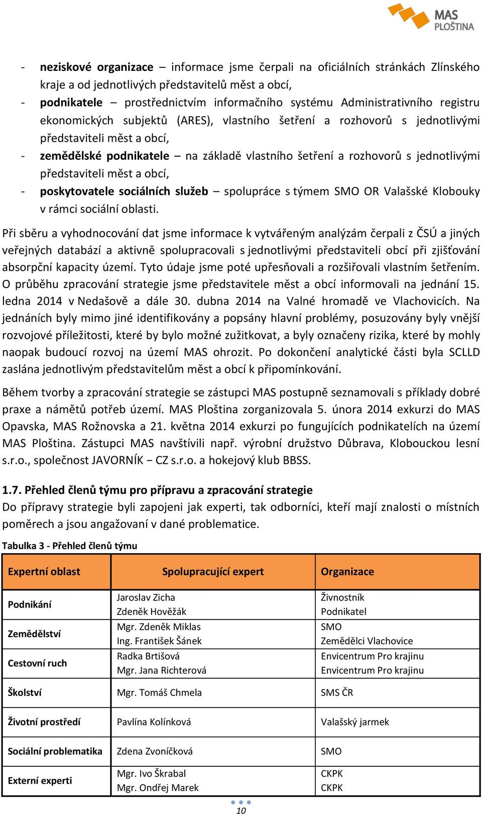 jednotlivými představiteli měst a obcí, - poskytovatele sociálních služeb spolupráce s týmem SMO OR Valašské Klobouky v rámci sociální oblasti.