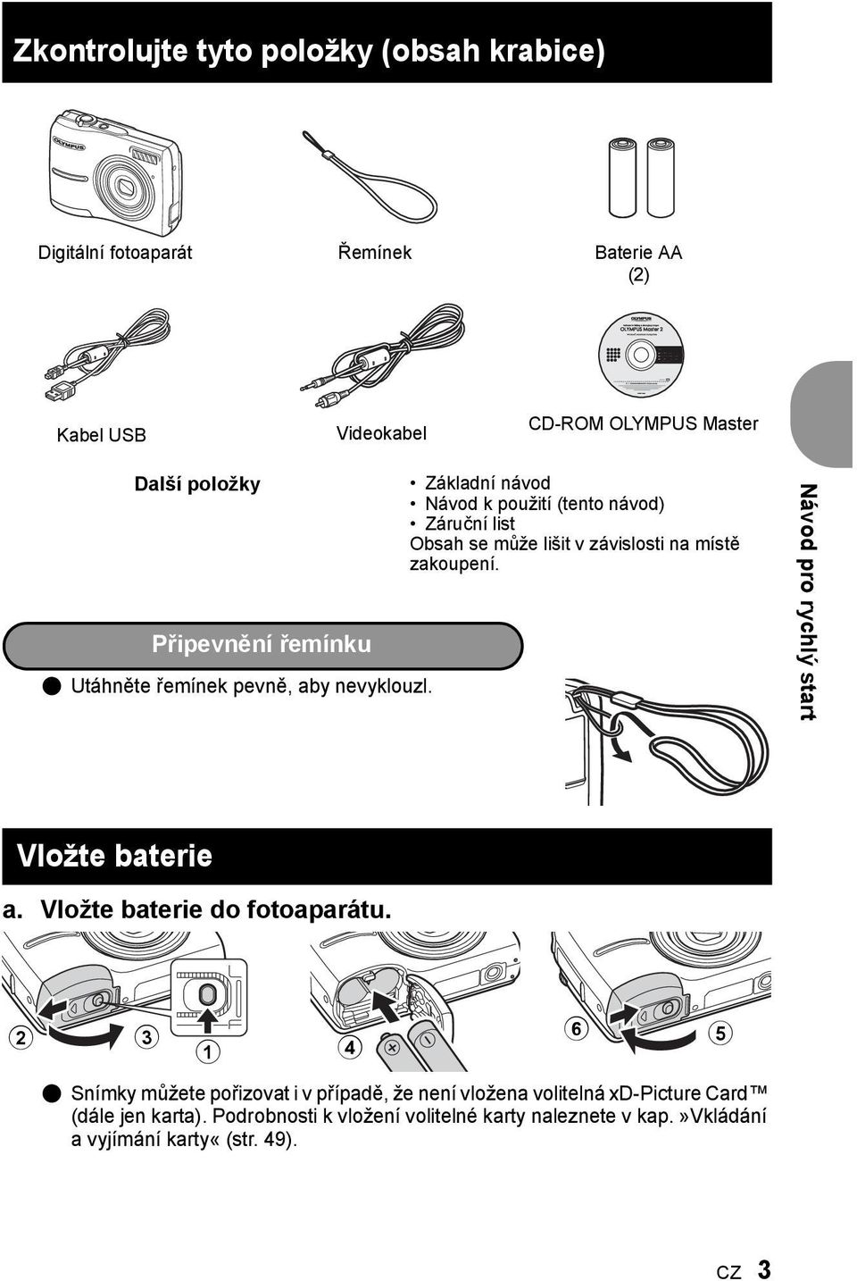 Základní návod Návod k použití (tento návod) Záruční list Obsah se může lišit v závislosti na místě zakoupení.