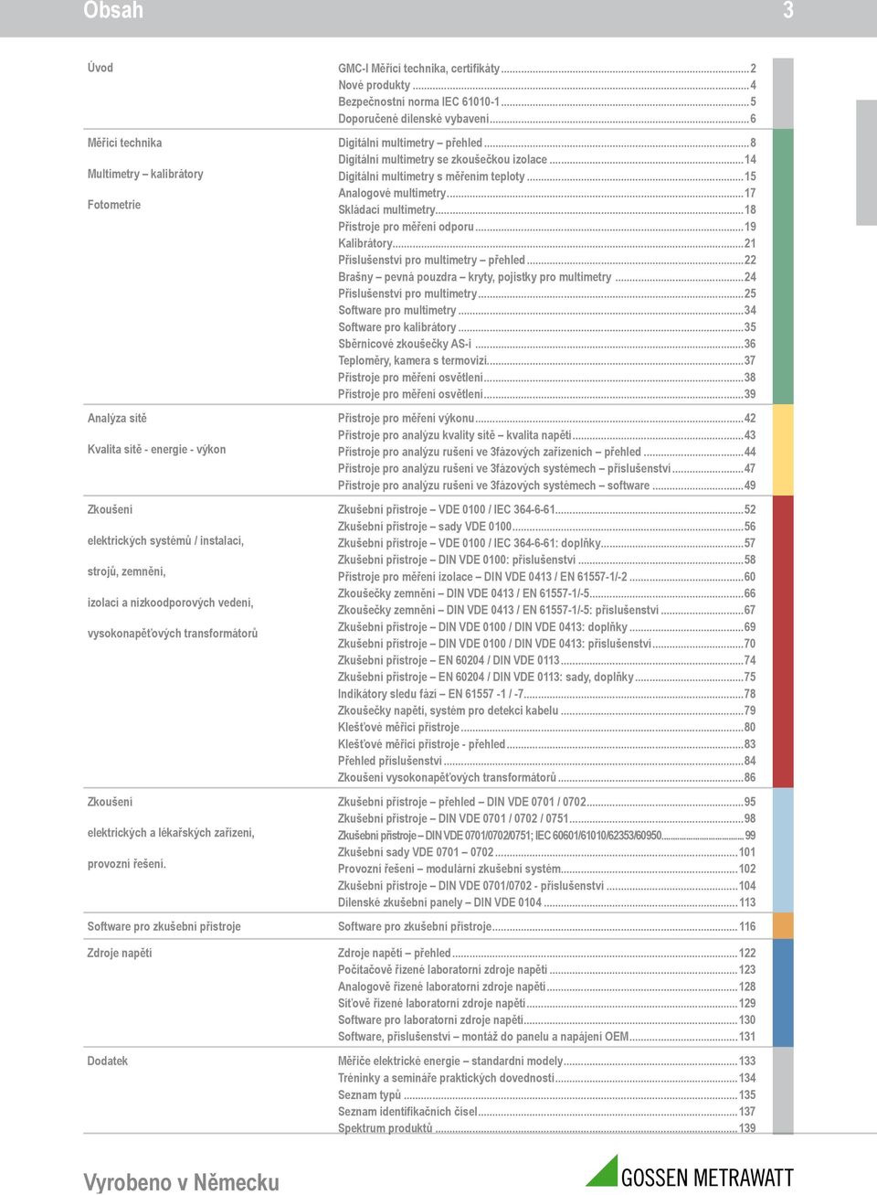 ..18 Přístroje pro měření odporu...19 Kalibrátory...21 Příslušenství pro multimetry přehled...22 Brašny pevná pouzdra kryty, pojistky pro multimetry...24 Příslušenství pro multimetry.