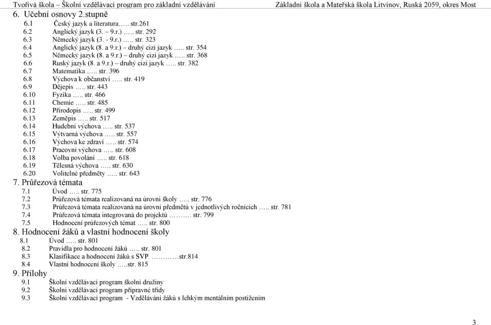 10 Fyzika.. str. 466 6.11 Chemie.. str. 485 6.12 Přírodopis.. str. 499 6.13 Zeměpis.. str. 517 6.14 Hudební výchova.. str. 537 6.15 Výtvarná výchova.. str. 557 6.16 Výchova ke zdraví.. str. 574 6.