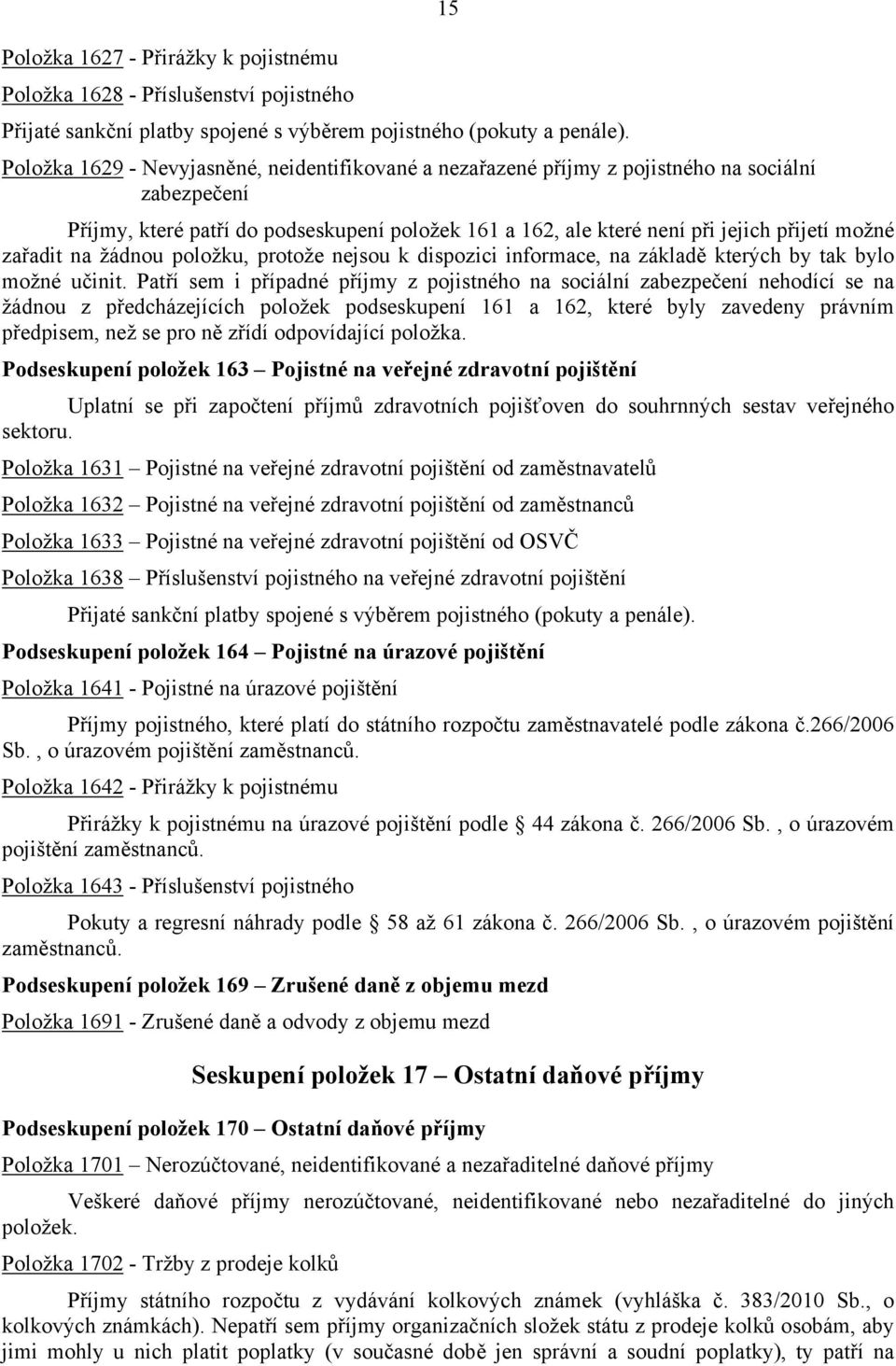 zařadit na žádnou položku, protože nejsou k dispozici informace, na základě kterých by tak bylo možné učinit.