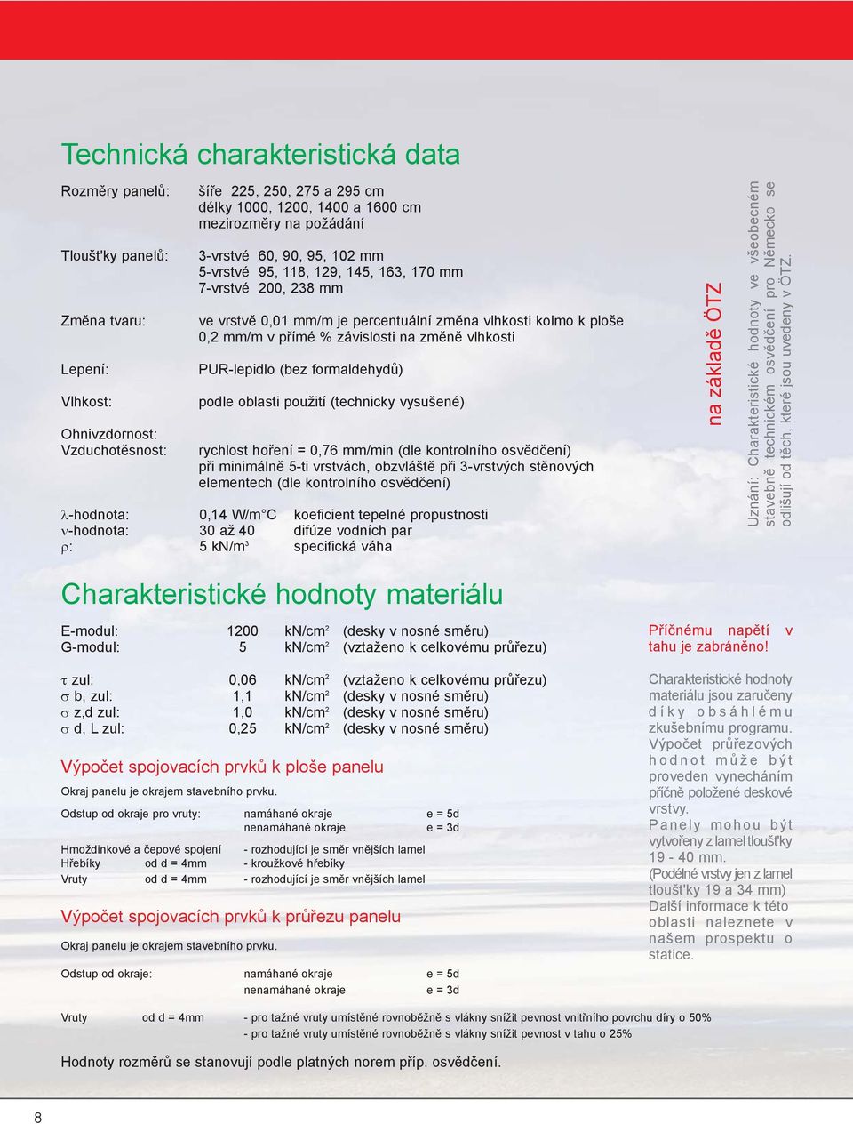 zmìnì vlhkosti PUR-lepidlo (bez formaldehydù) podle oblasti použití (technicky vysušené) rychlost hoøení = 0,76 mm/min (dle kontrolního osvìdèení) pøi minimálnì 5-ti vrstvách, obzvláštì pøi