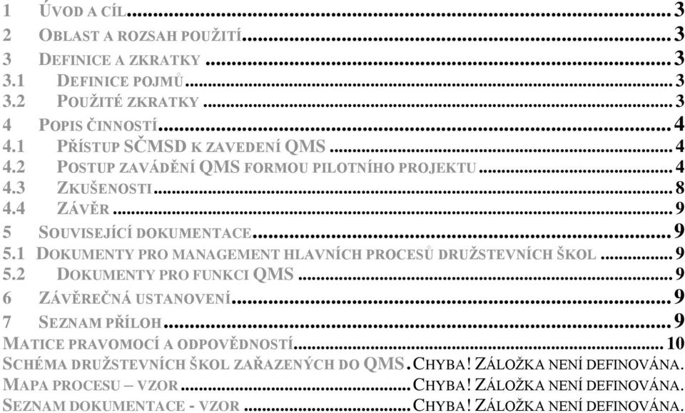 SOUVISEJÍCÍ DOKUMENTACE... 9 5.1 DOKUMENTY PRO MANAGEMENT HLAVNÍCH PROCESŮ DRUŽSTEVNÍCH ŠKOL... 9 5.2 DOKUMENTY PRO FUNKCI QMS... 9 6 ZÁVĚREČNÁ USTANOVENÍ.