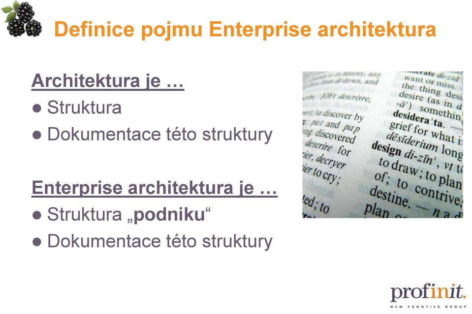 této struktury Enterprise architektura