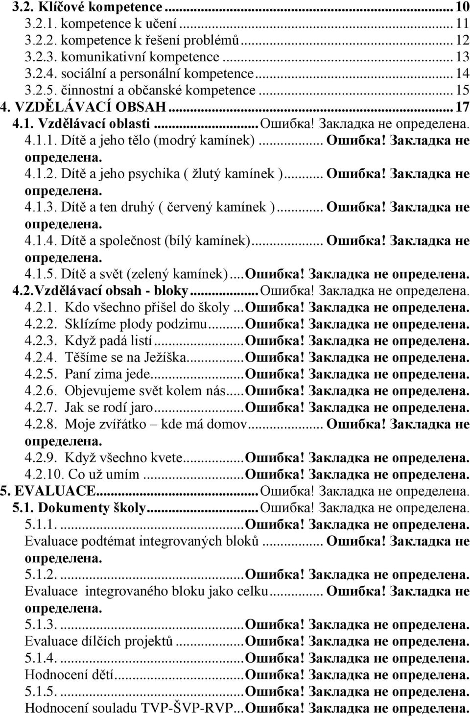 Dítě a jeho psychika ( ţlutý kamínek )... Ошибка! Закладка не определена. 4.1.3. Dítě a ten druhý ( červený kamínek )... Ошибка! Закладка не определена. 4.1.4. Dítě a společnost (bílý kamínek).