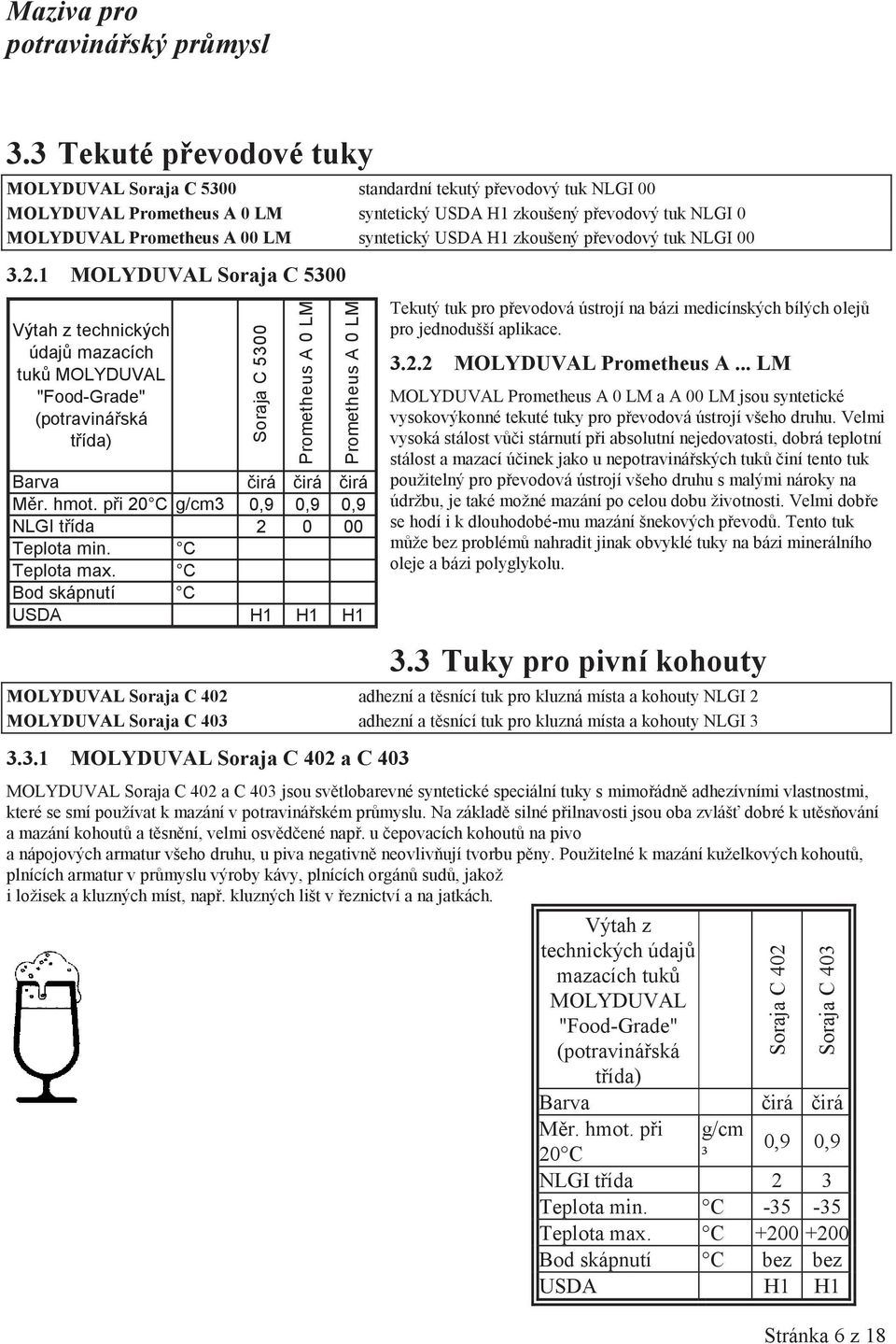 ída) Soraja C 5300 Prometheus A 0 LM Prometheus A 0 LM Barva "irá "irá "irá M#r. hmot. p!i 20 C g/cm3 0,9 0,9 0,9 NLGI t!ída 2 0 00 Teplota min. C Teplota max.