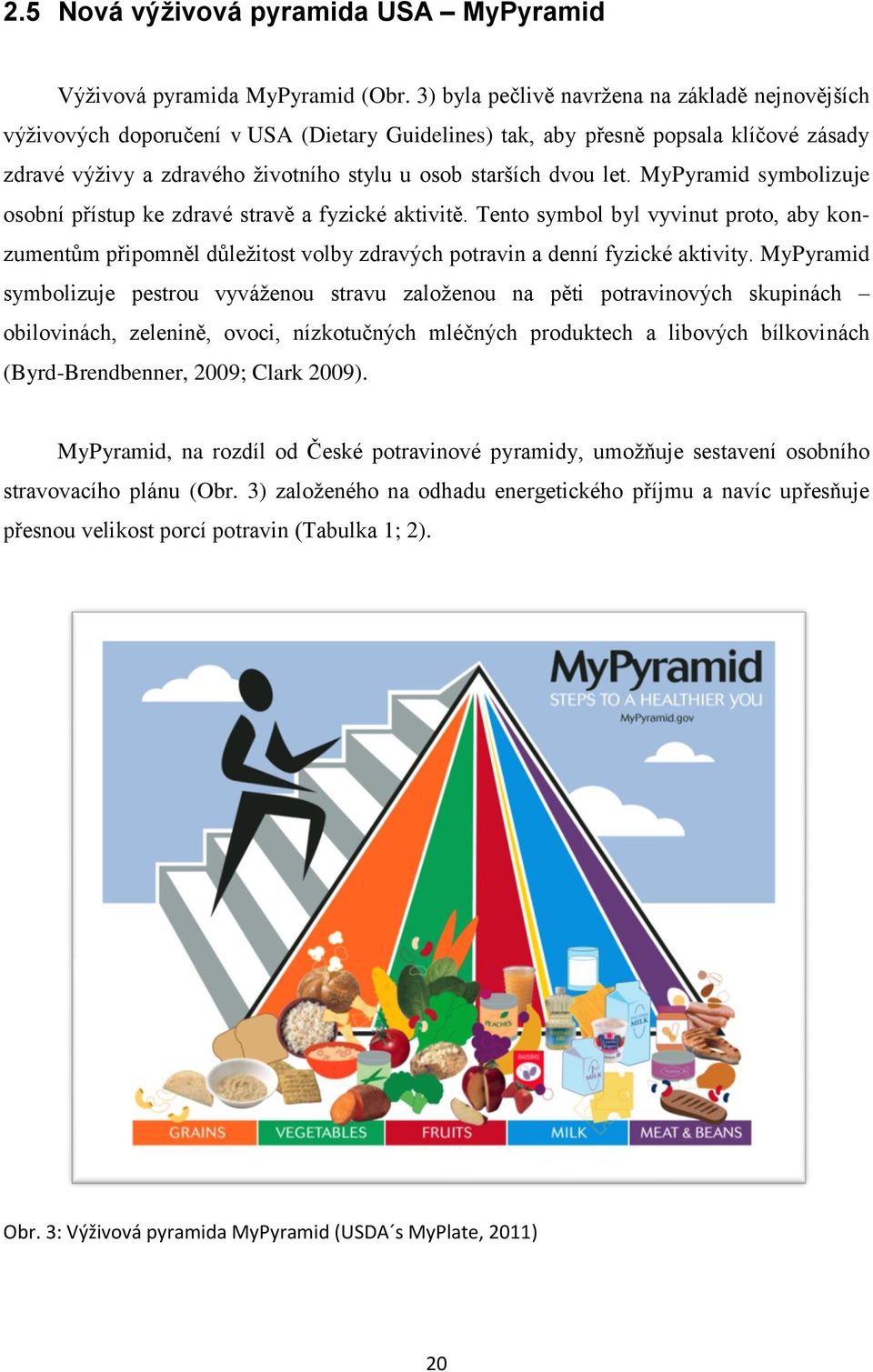 let. MyPyramid symbolizuje osobní přístup ke zdravé stravě a fyzické aktivitě. Tento symbol byl vyvinut proto, aby konzumentům připomněl důleţitost volby zdravých potravin a denní fyzické aktivity.