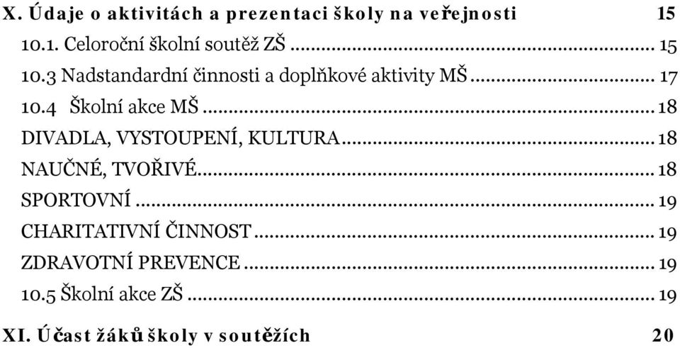 .. 18 DIVADLA, VYSTOUPENÍ, KULTURA... 18 NAUČNÉ, TVOŘIVÉ... 18 SPORTOVNÍ.