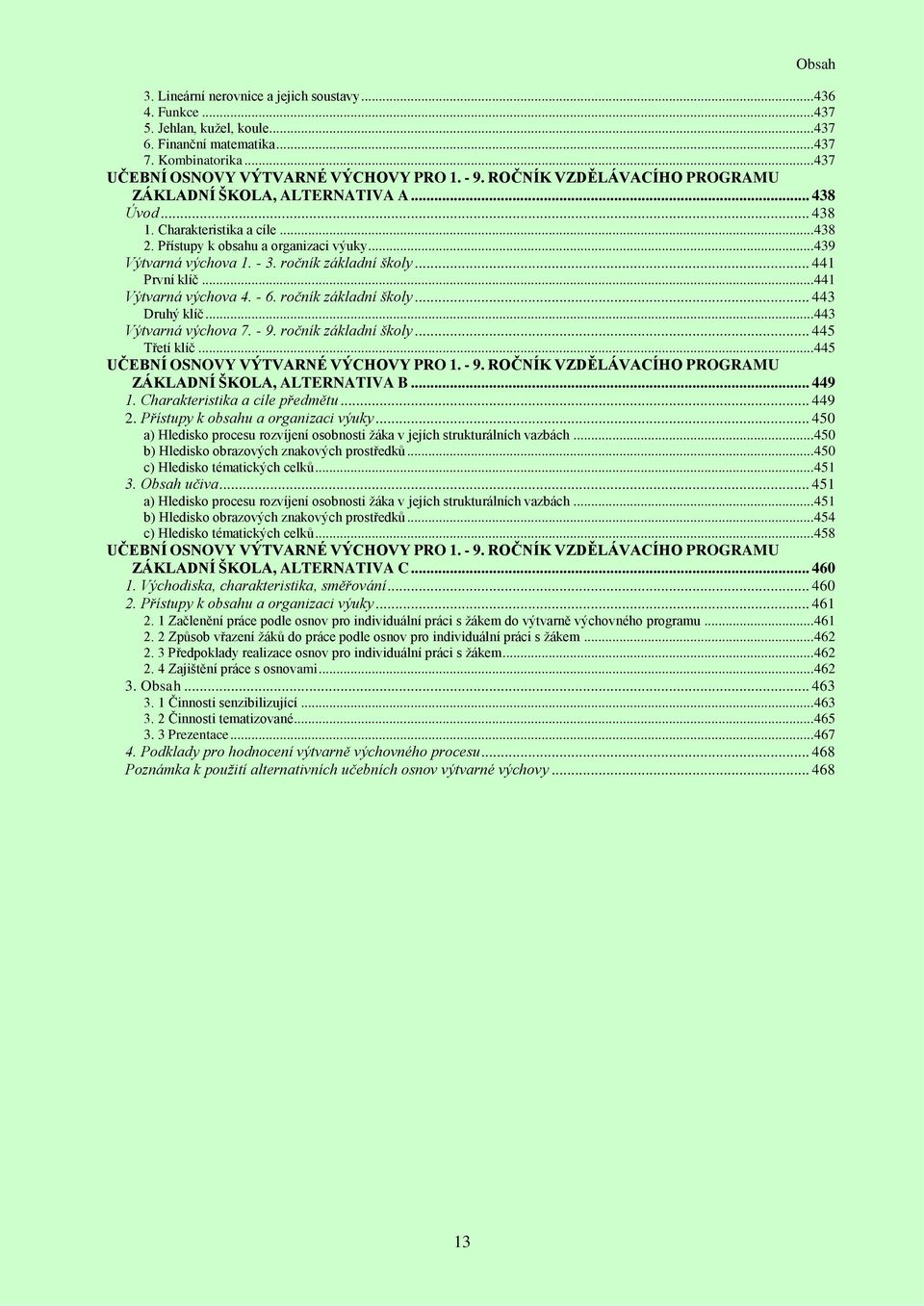 ročník základní školy... 441 První klíč... 441 Výtvarná výchova 4. - 6. ročník základní školy... 443 Druhý klíč... 443 Výtvarná výchova 7. - 9. ročník základní školy... 445 Třetí klíč.