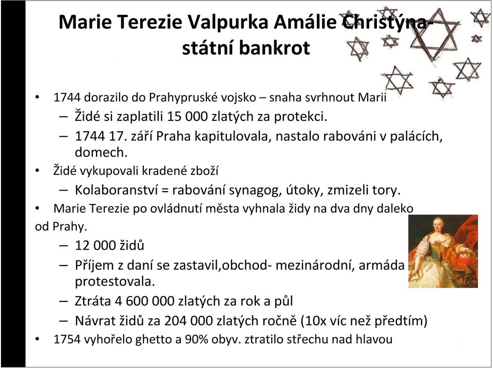 Židé vykupovali kradené zboží Kolaboranství = rabování synagog, útoky, zmizeli tory.