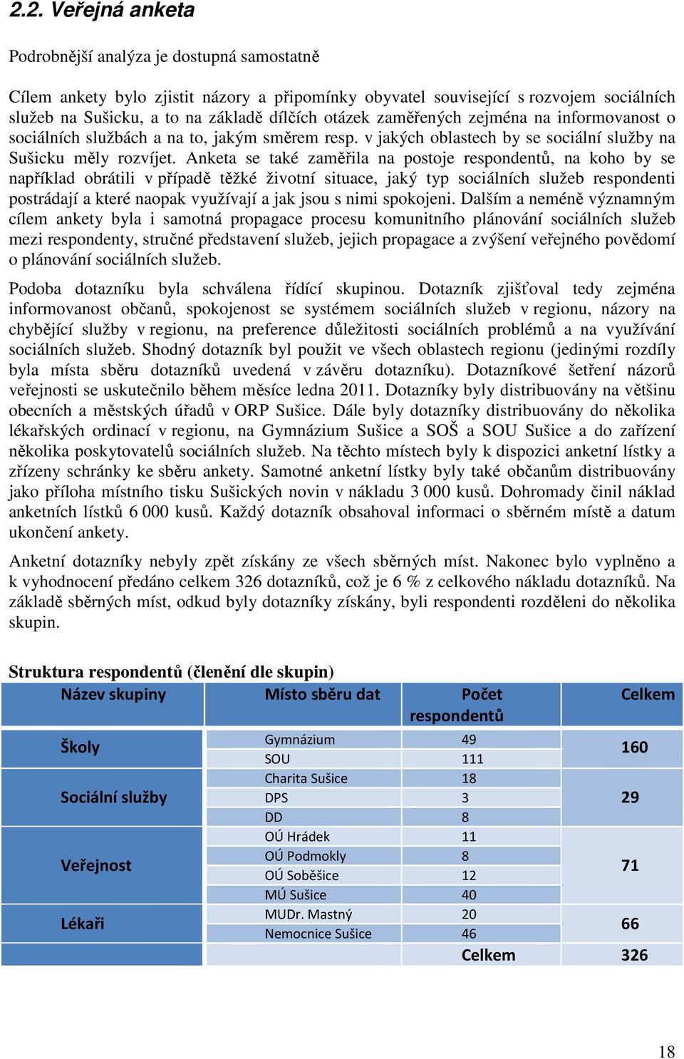 Anketa se také zaměřila na postoje respondentů, na koho by se například obrátili v případě těžké životní situace, jaký typ sociálních služeb respondenti postrádají a které naopak využívají a jak jsou