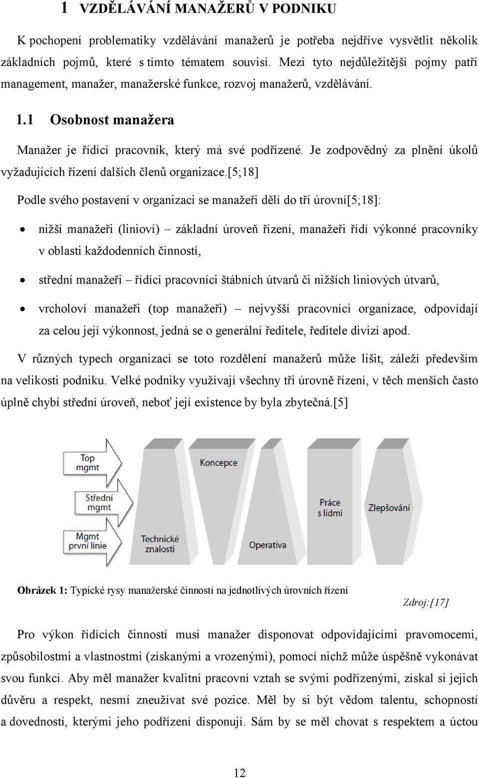 Je zodpovědný za plnění úkolů vyžadujících řízení dalších členů organizace.