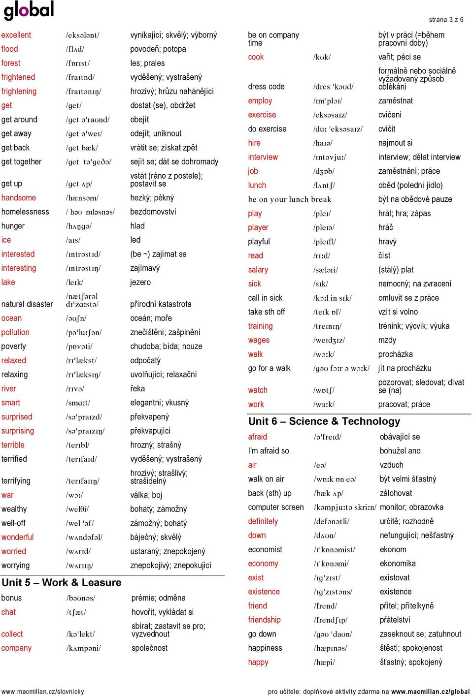 se; dát se dohromady get up LÖÉí=¾éL= vstát (ráno z postele); postavit se handsome LÜôåë]ãL= hezký; pěkný homelessness L Üəʊ ãäəëåəël= bezdomovství hunger LÜ¾ÏÖ]L= hlad ice L~fëL= led interested