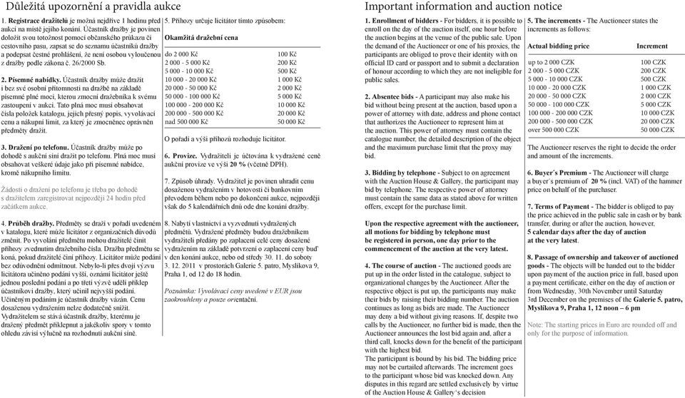 podle zákona č. 26/2000 Sb. 2. Písemné nabídky. Účastník dražby může dražit i bez své osobní přítomnosti na dražbě na základě písemné plné moci, kterou zmocní dražebníka k svému zastoupení v aukci.