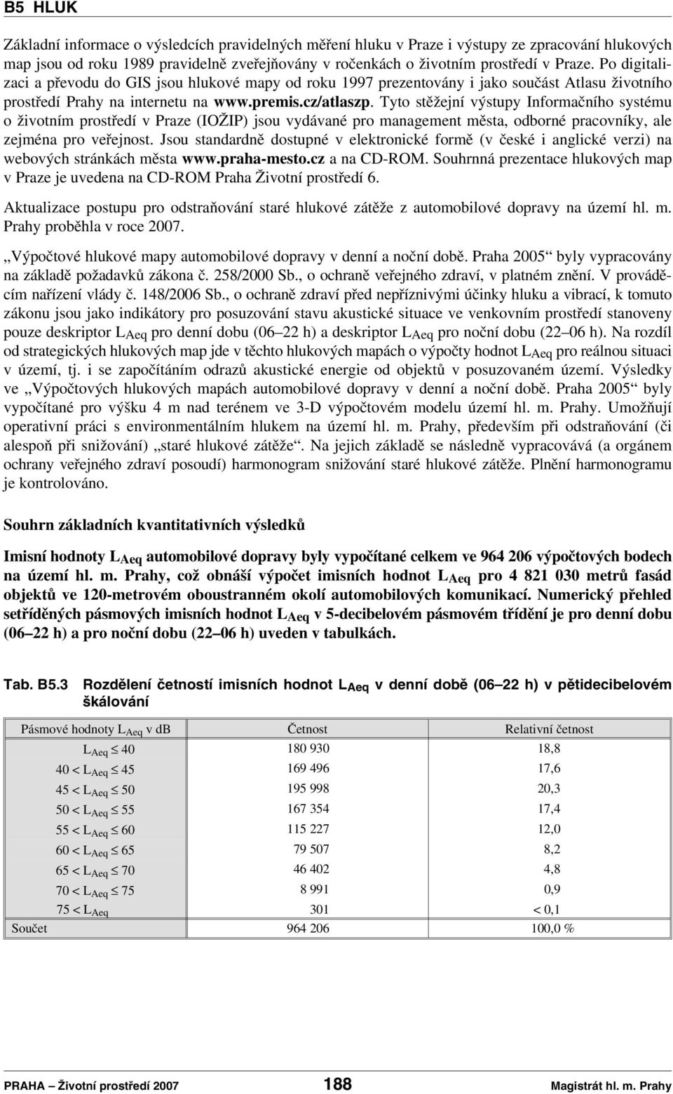 Tyto stěžejní výstupy Informačního systému o životním prostředí v Praze (IOŽIP) jsou vydávané pro management města, odborné pracovníky, ale zejména pro veřejnost.