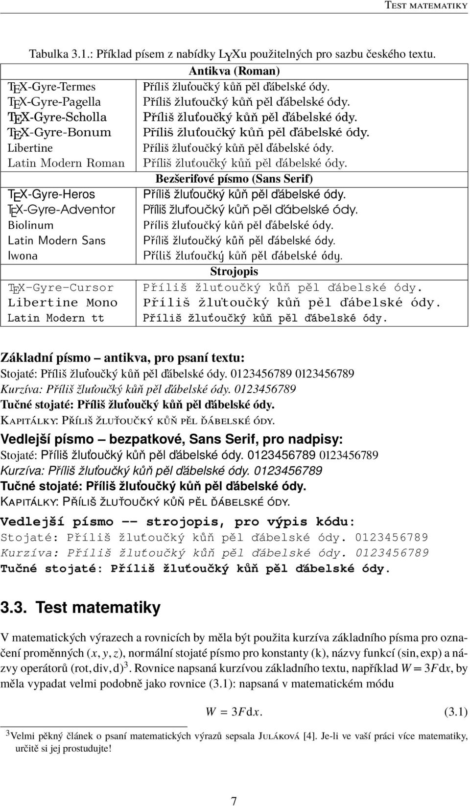 Libertine Příliš žluťoučký kůň pěl ďábelské ódy. Latin Modern Roman Příliš žluťoučký kůň pěl ďábelské ódy.