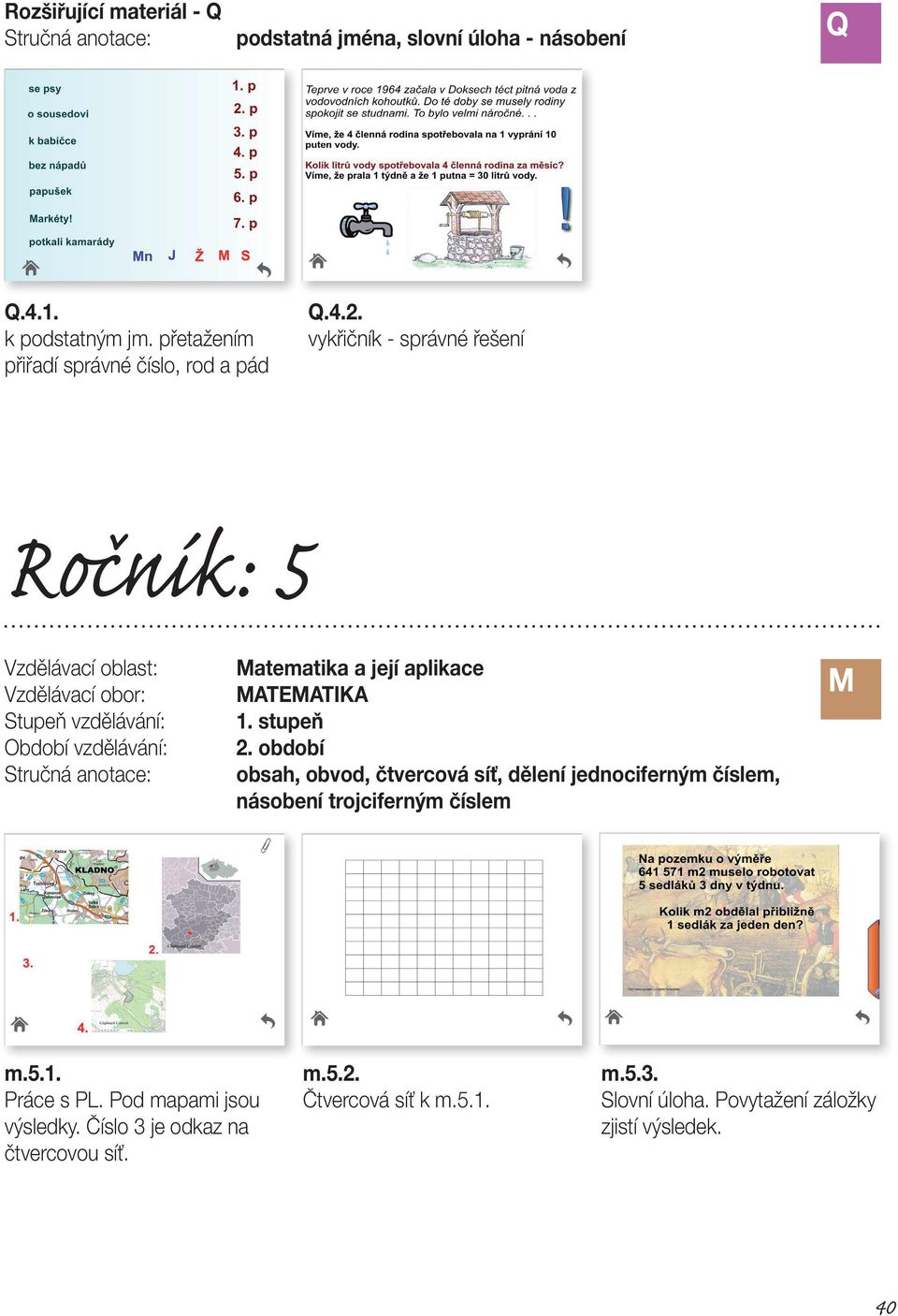 vykřičník - správné řešení Ročník: 5 Matematika a její aplikace MATEMATIKA obsah, obvod, čtvercová síť, dělení