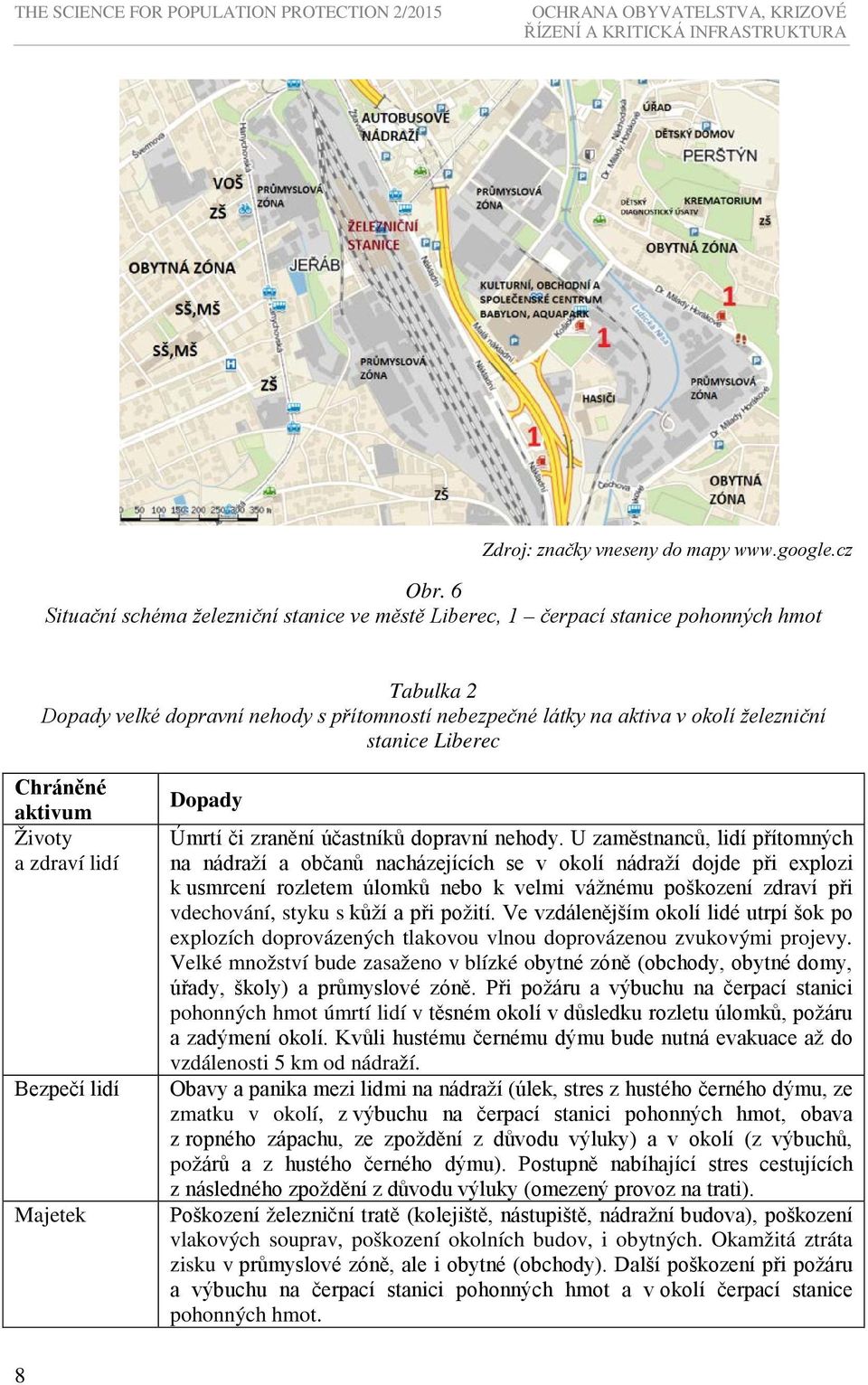 Liberec Chráněné aktivum Životy a zdraví lidí Bezpečí lidí Majetek Dopady Úmrtí či zranění účastníků dopravní nehody.