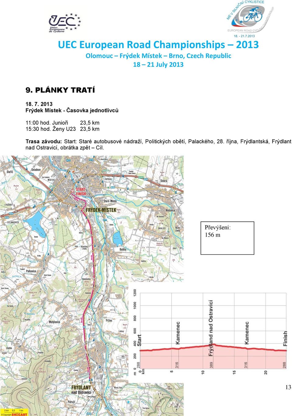 Junioři 23,5 km 15:30 hod.