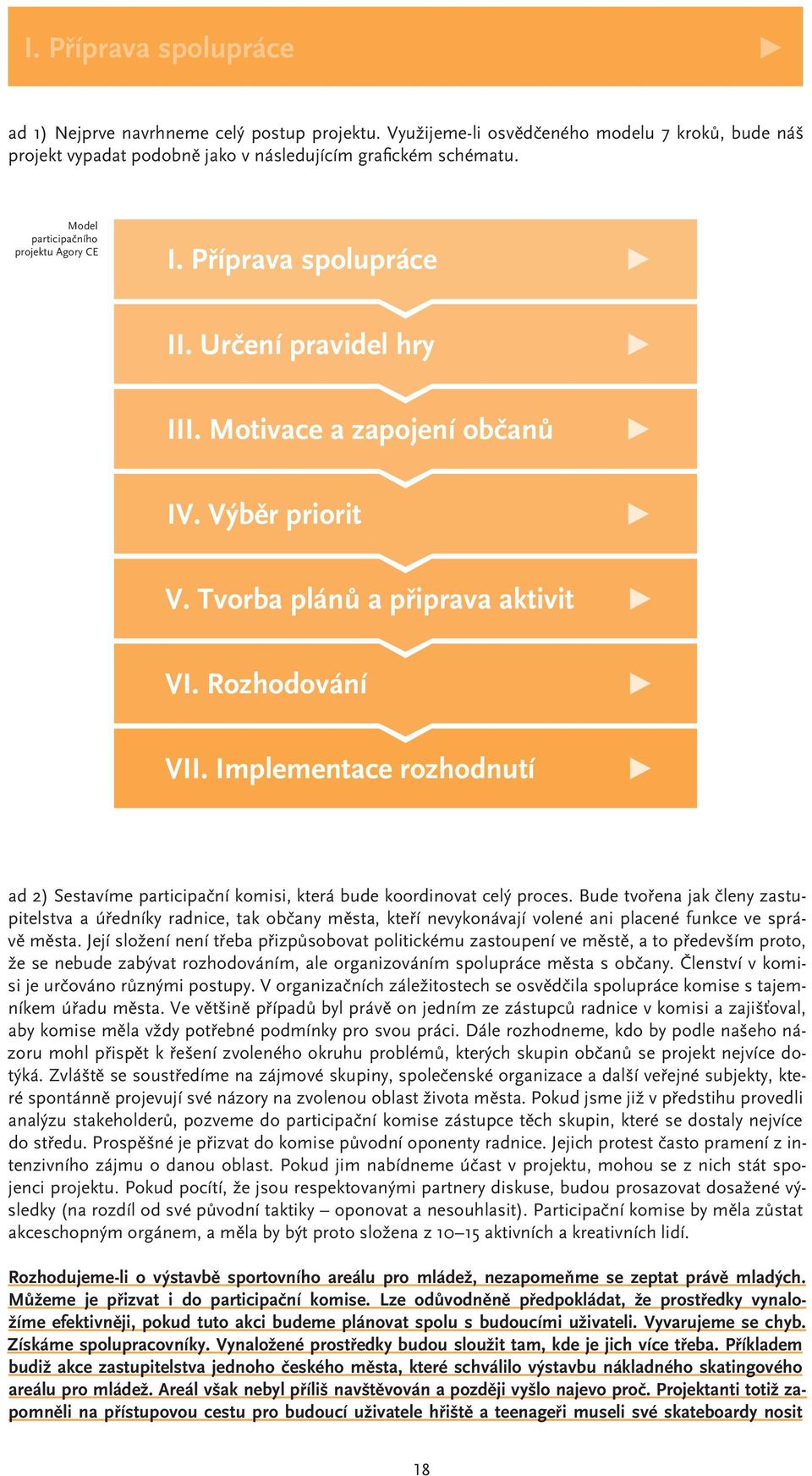 Implementace rozhodnutí ad 2) Sestavíme participační komisi, která bude koordinovat celý proces.