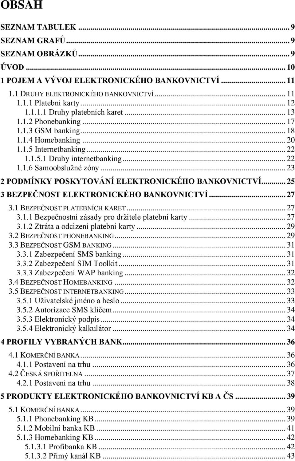 .. 23 2 PODMÍNKY POSKYTOVÁNÍ ELEKTRONICKÉHO BANKOVNICTVÍ... 25 3 BEZPEČNOST ELEKTRONICKÉHO BANKOVNICTVÍ... 27 3.1 BEZPEČNOST PLATEBNÍCH KARET... 27 3.1.1 Bezpečnostní zásady pro drţitele platební karty.