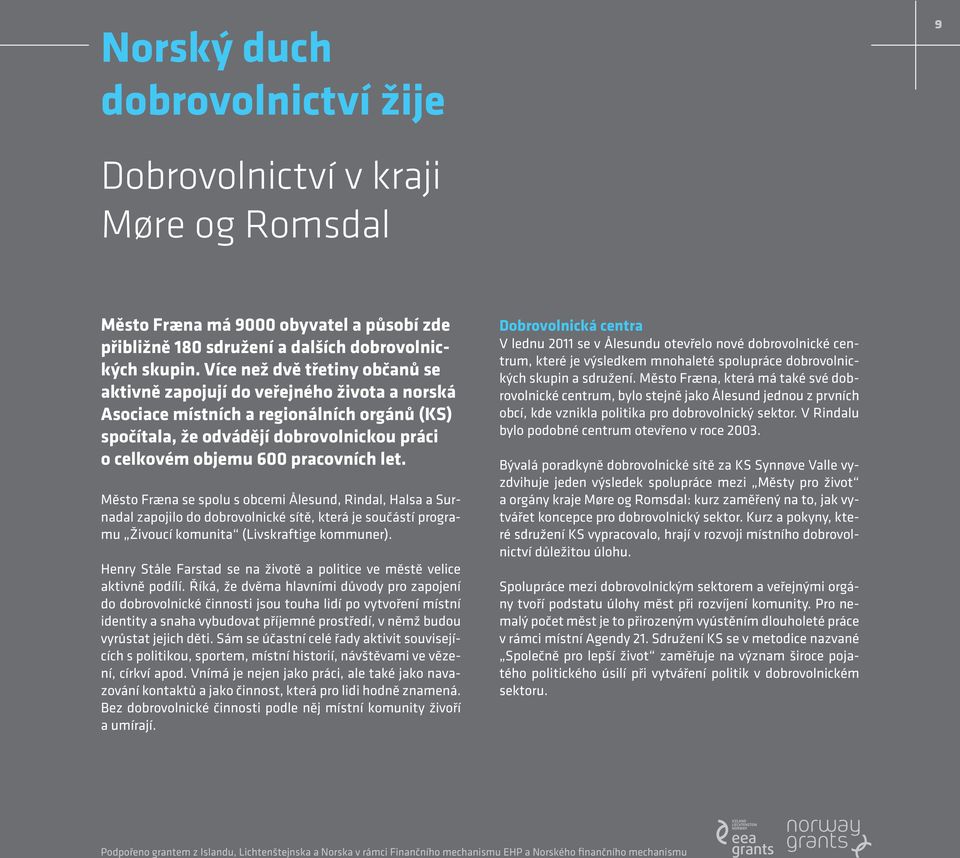 let. Město Fræna se spolu s obcemi Ålesund, Rindal, Halsa a Surnadal zapojilo do dobrovolnické sítě, která je součástí programu Živoucí komunita (Livskraftige kommuner).