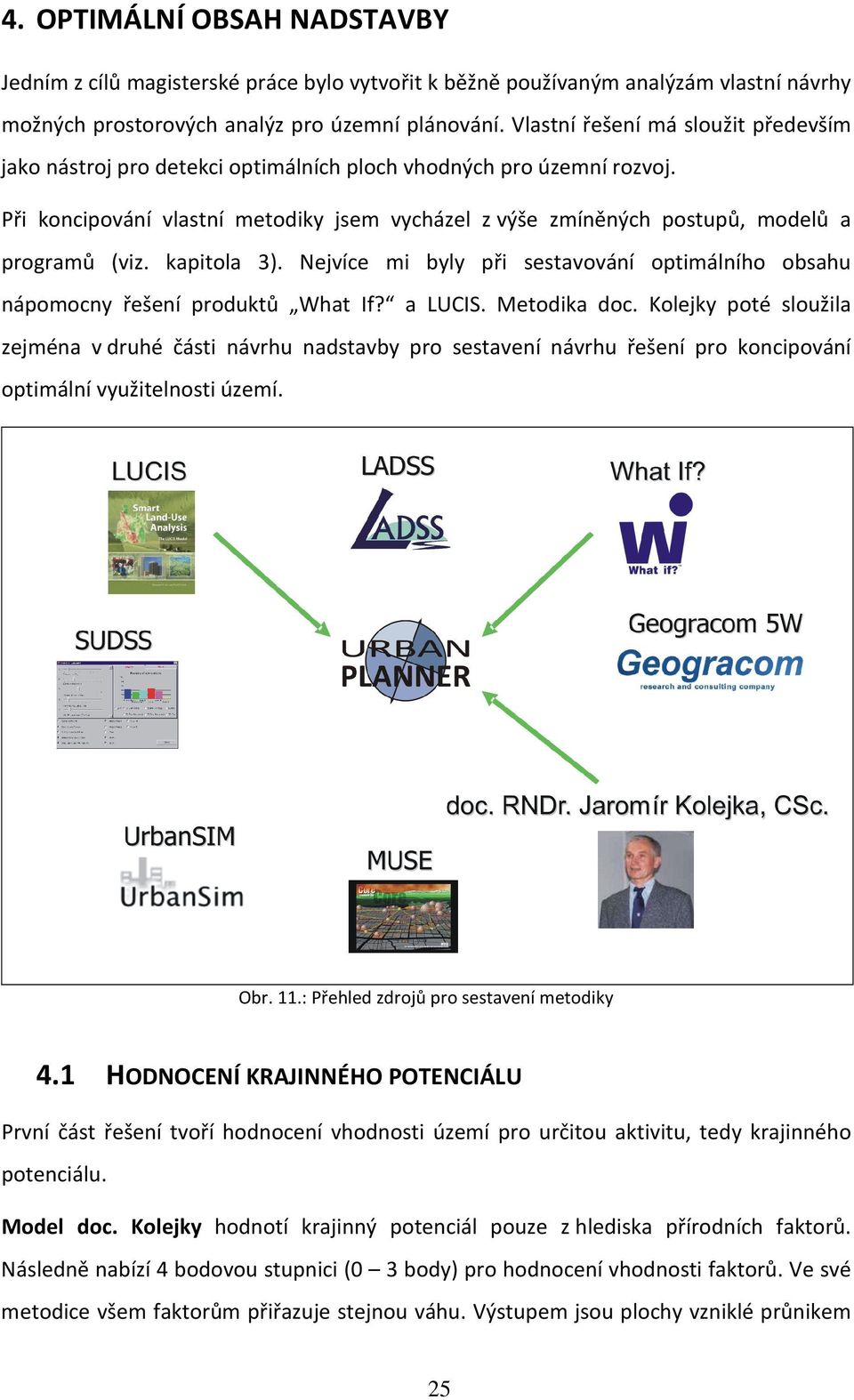 Při koncipování vlastní metodiky jsem vycházel z výše zmíněných postupů, modelů a programů (viz. kapitola 3). Nejvíce mi byly při sestavování optimálního obsahu nápomocny řešení produktů What If?