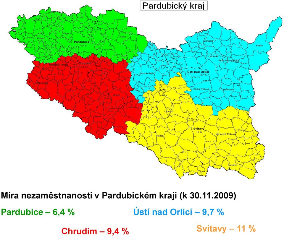 2009) Pardubice 6,4 % Chrudim