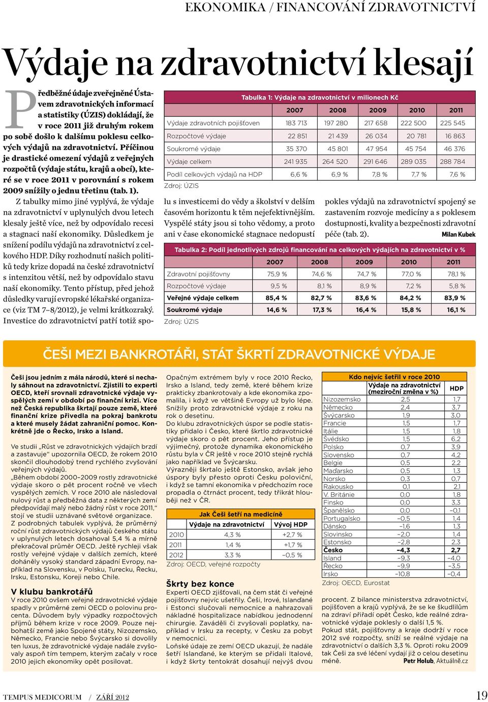 Příčinou je drastické omezení výdajů z veřejných rozpočtů (výdaje státu, krajů a obcí), které se v roce 2011 v porovnání s rokem 2009 snížily o jednu třetinu (tab. 1).