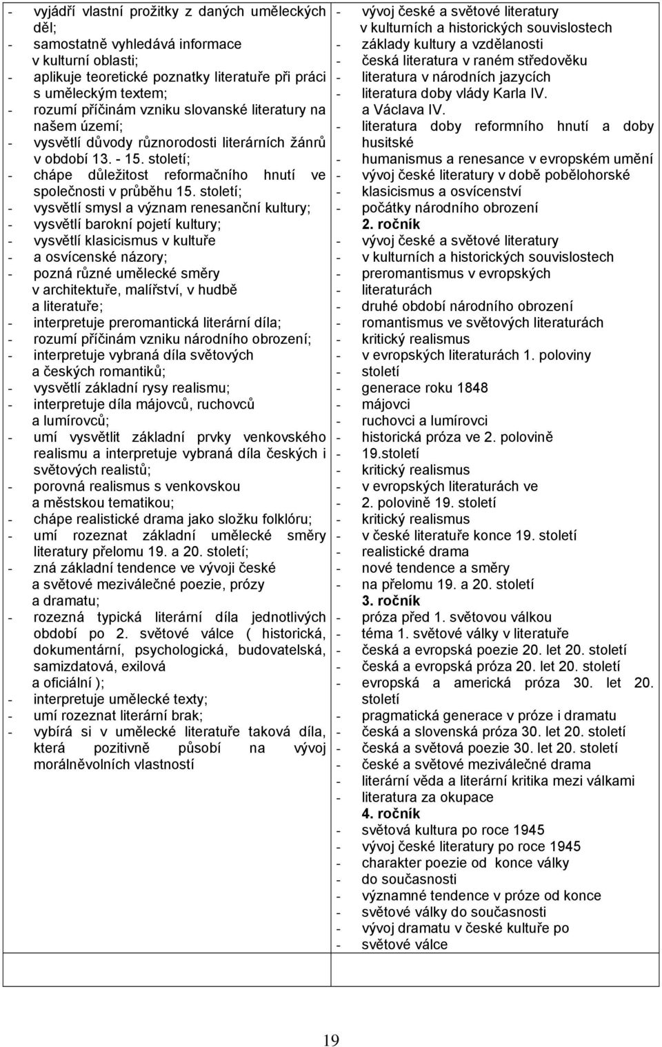 století; - vysvětlí smysl a význam renesanční kultury; - vysvětlí barokní pojetí kultury; - vysvětlí klasicismus v kultuře - a osvícenské názory; - pozná různé umělecké směry v architektuře,