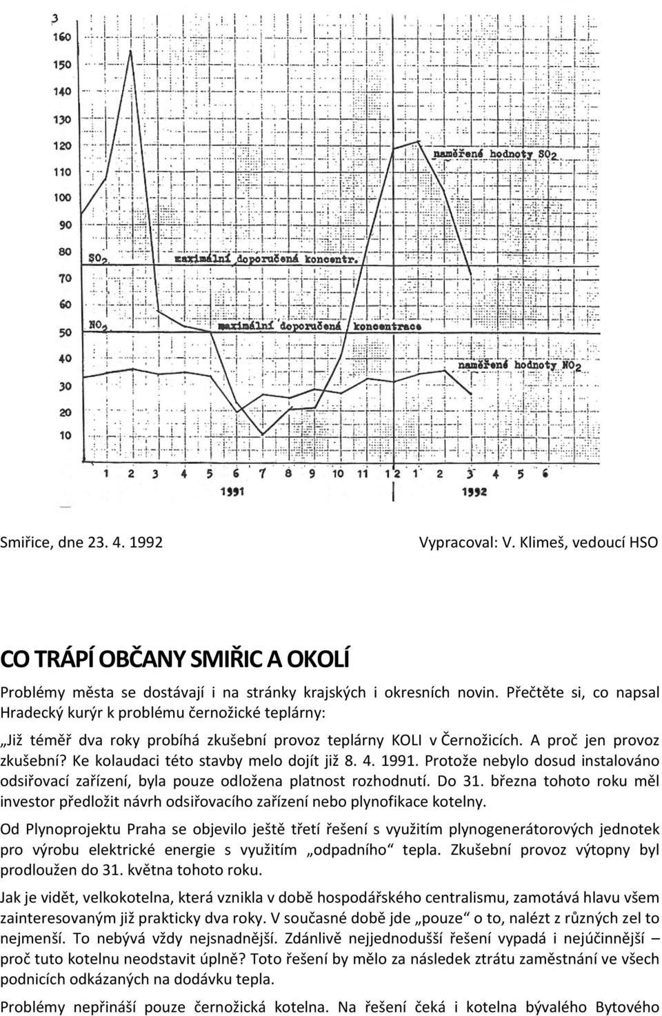 Ke kolaudaci této stavby melo dojít již 8. 4. 1991. Protože nebylo dosud instalováno odsiřovací zařízení, byla pouze odložena platnost rozhodnutí. Do 31.