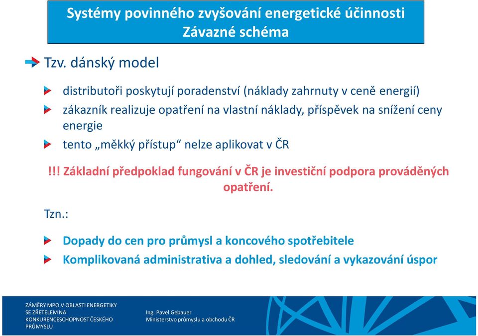 vlastní náklady, příspěvek na snížení ceny energie tento měkký přístup nelze aplikovat v ČR!