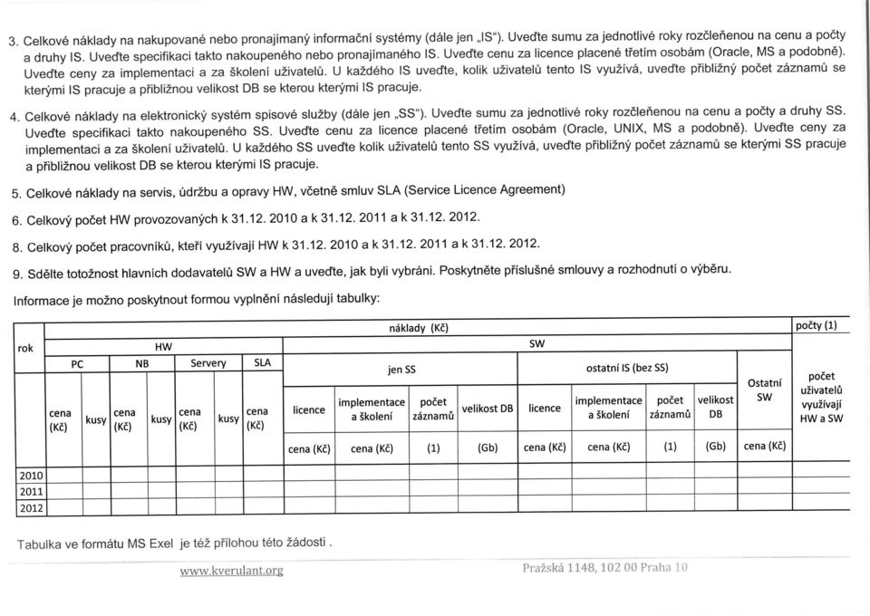 U ka2deho IS uved'te, kolik u2ivatel6 tento IS vyu2iv6, uved'te pfibli2ny pocet zaznamu se kterymi IS pracuje a pfibli2nou velikost DB se kterou kter mi IS pracuje. 4.