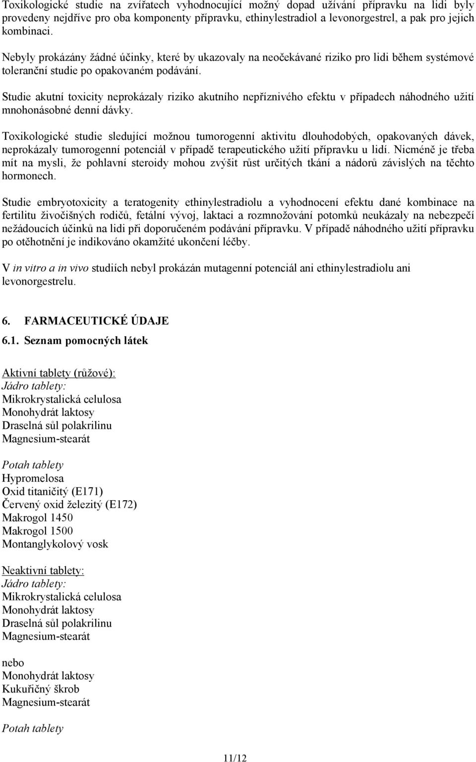 Studie akutní toxicity neprokázaly riziko akutního nepříznivého efektu v případech náhodného užití mnohonásobné denní dávky.