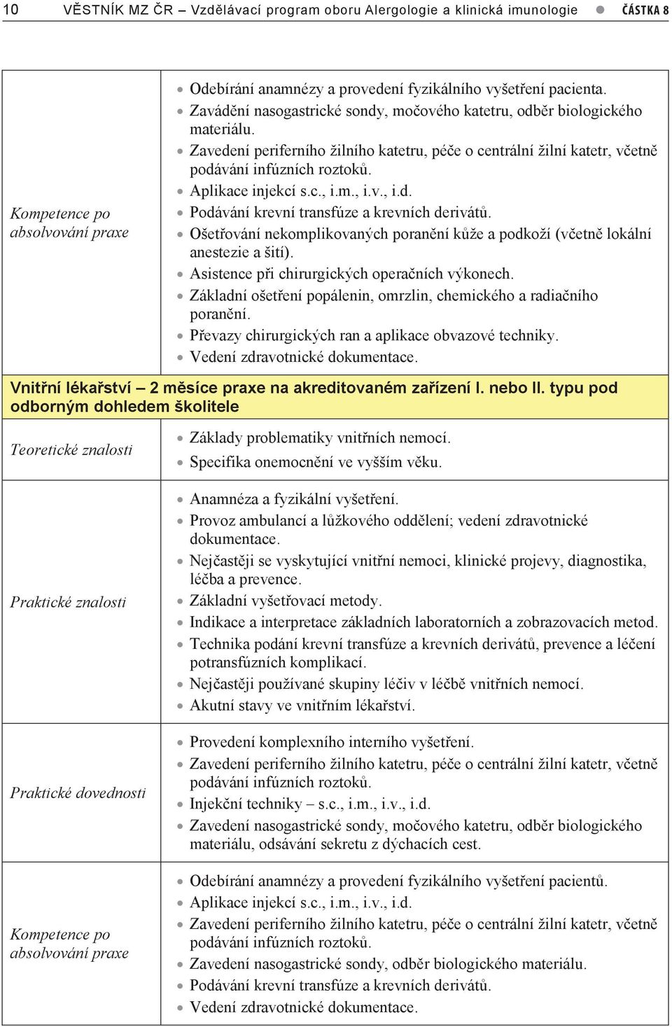 Zavedení periferního žilního katetru, péče o centrální žilní katetr, včetně podávání infúzních roztoků. Aplikace injekcí s.c., i.m., i.v., i.d. Podávání krevní transfúze a krevních derivátů.