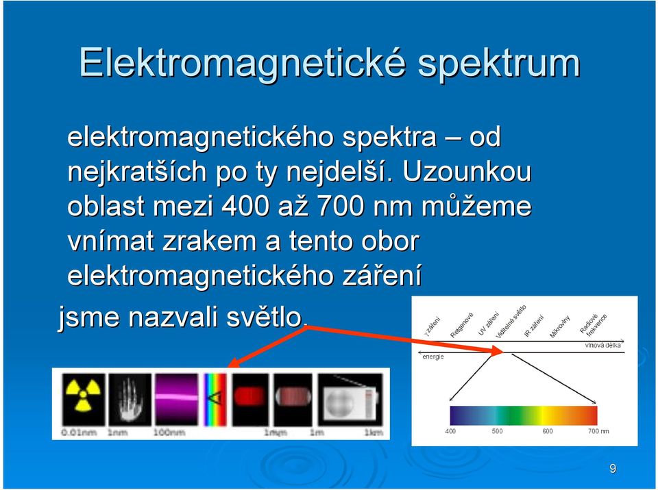 . Uzounkou oblast mezi 400 aža 700 nm můžeme vnímat